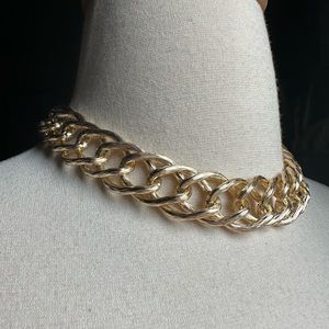 Vintage Gold Chain Link Choker Necklace